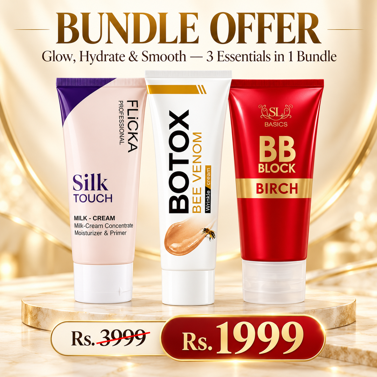 3-in-1 Beauty Bundle || Flicka + BB Block Cream + Botox Cream ||