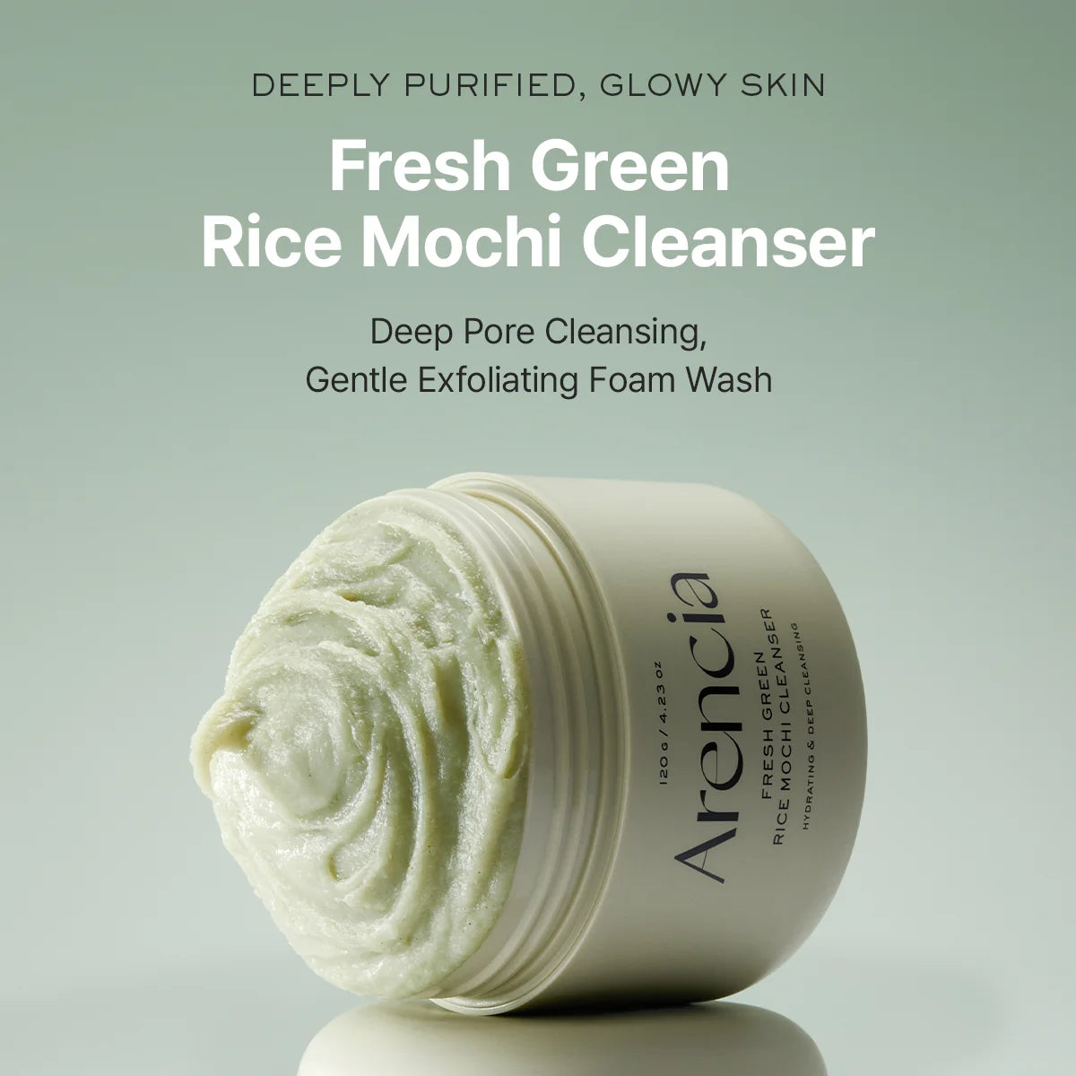 Fresh Green Rice Mochi Cleanser, Gentle Daily|| Cleanser for Acne-Prone Skin||