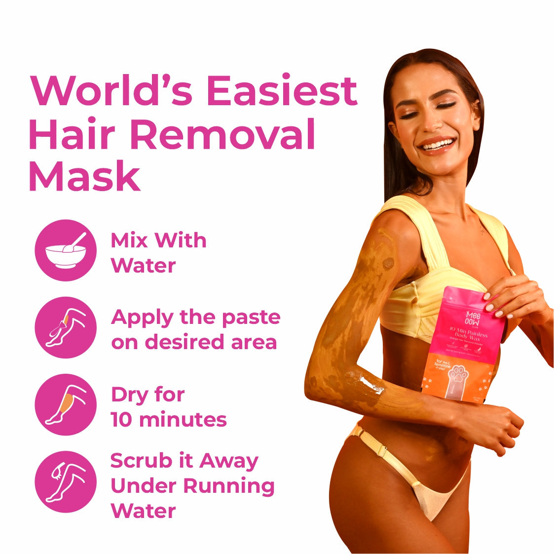 Orange Body Hair Removal Wax Powder Mask